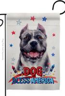 Patriotic Black Pitbull Garden Flag