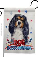 Patriotic Cavalier Spaniel Garden Flag