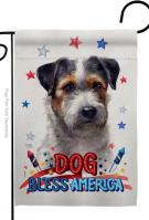Patriotic Black Jack Russell Garden Flag
