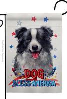 Patriotic Border Collie Garden Flag