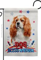 Patriotic Cavalier King Spaniel Garden Flag