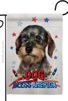 Patriotic Wire Haired Dachshund Garden Flag