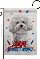 Patriotic Bichon Frise Garden Flag