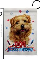 Patriotic Tan Norfolk Terrier Garden Flag