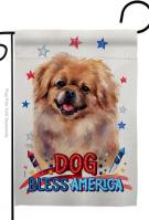 Patriotic Pekingese Garden Flag