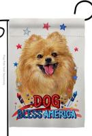 Patriotic Pomeranian Garden Flag