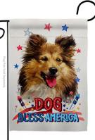 Patriotic Shetland Sheepdog Garden Flag