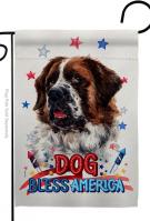 Patriotic St Bernard Dog Garden Flag