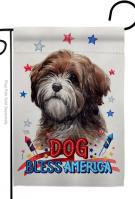 Patriotic Brown Tibetan Terrier Garden Flag