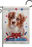 Patriotic Red Australian Shepherd Garden Flag