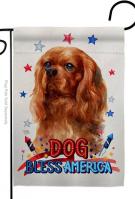 Patriotic Ruby Cavalier King Spaniel Garden Flag