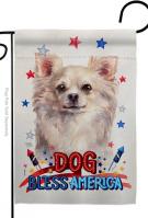 Patriotic White Chihuahua Garden Flag