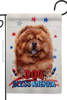 Patriotic Red Chow Chow Garden Flag