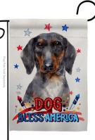 Patriotic Black Tan Dachshund Garden Flag