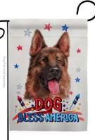 Patriotic Red German Shepherd Garden Flag