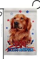 Patriotic Red Golden Retriever Garden Flag