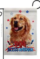 Patriotic Dark Golden Retriever Garden Flag