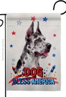 Patriotic Harlequin Great Dane Garden Flag