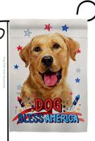 Patriotic Yellow Labrador Retriever Garden Flag