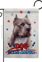 Patriotic Blue Pitbull Garden Flag