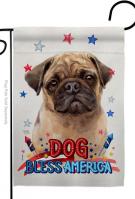 Patriotic Fawn Pug Garden Flag