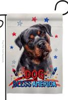 Patriotic Mahogany Rottweiler Garden Flag