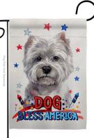 Patriotic White Westie Garden Flag