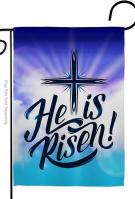 He Is Risen Decorative Garden Flag