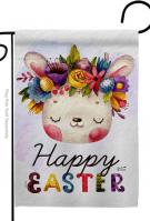 Happy Bunny Decorative Garden Flag