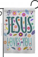 Jesus Loves You Garden Flag