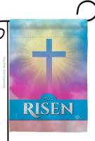 He Is Risen Cross Decorative Garden Flag