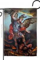 St. Michael Vanquishing Satan Garden Flag