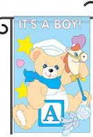 It\'s a Boy Applique Garden Flag