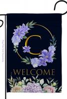 Welcome C Monogram Garden Flag