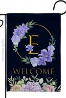 Welcome E Monogram Garden Flag