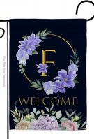 Welcome F Monogram Garden Flag