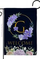 Welcome G Monogram Garden Flag