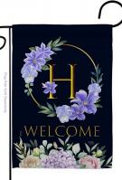 Welcome H Monogram Garden Flag