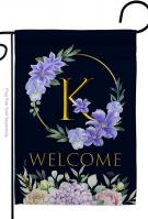 Welcome K Monogram Garden Flag