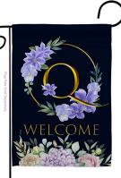 Welcome Q Monogram Garden Flag