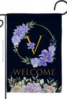 Welcome V Monogram Garden Flag