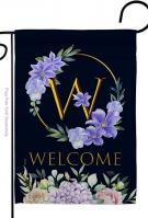 Welcome W Monogram Garden Flag