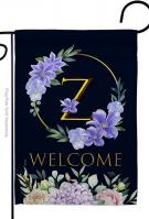 Welcome Z Monogram Garden Flag