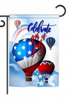 July 4th Hot Air Balloon Garden Flag