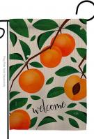 Welcome Apricot Garden Flag