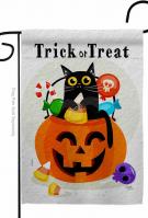 Silly Halloween Kitty Garden Flag