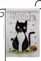 Halloween Tuxedo Cat Garden Flag