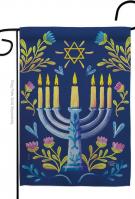 Lighting Hanukkah Garden Flag