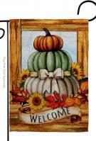 Fall Pumpkin Trio Garden Flag