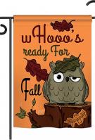 Whooo\'s Reday For Fall Garden Flag